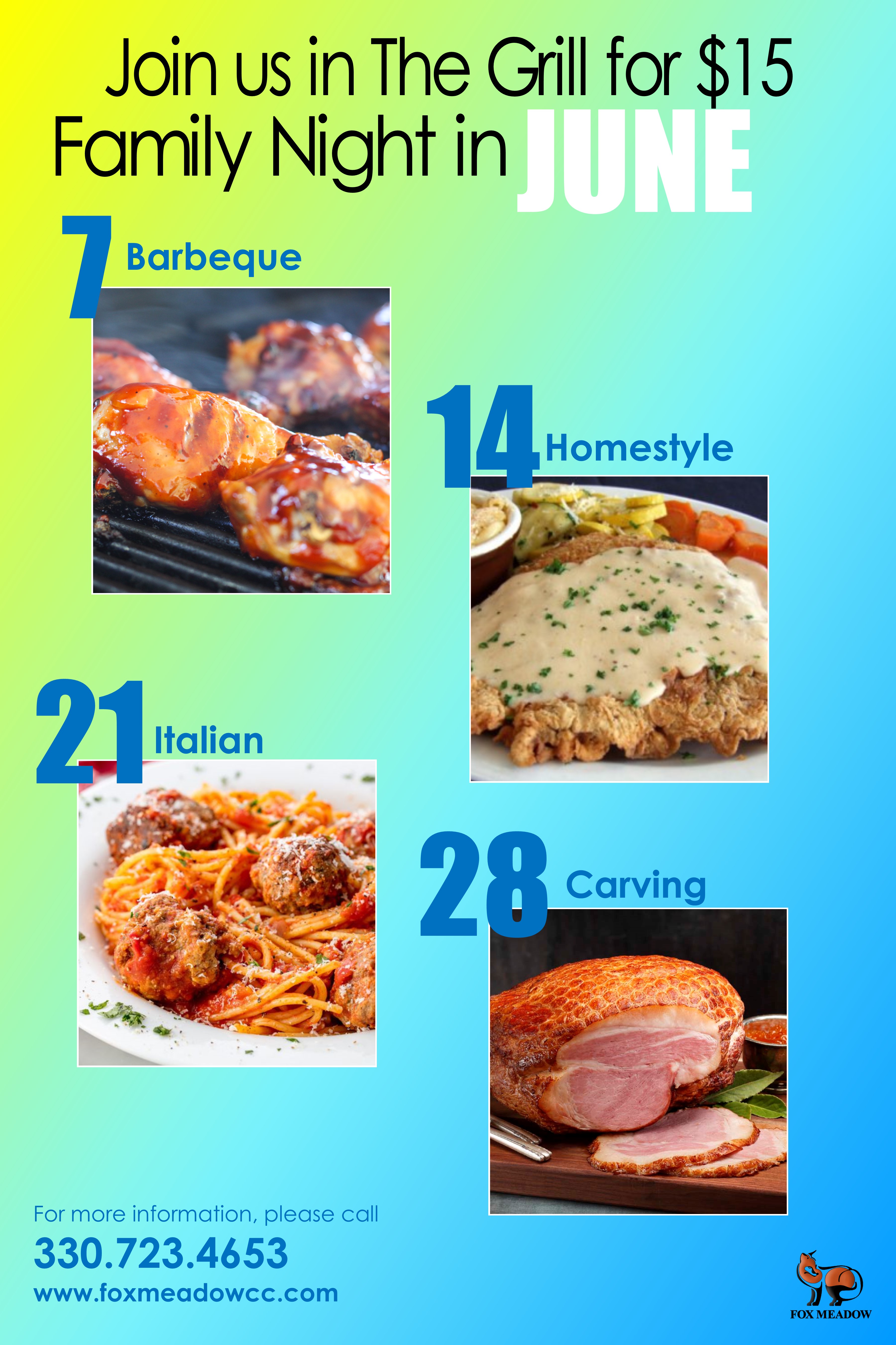 Family Buffet Night | Fox Meadow Country Club | 2018-06-07