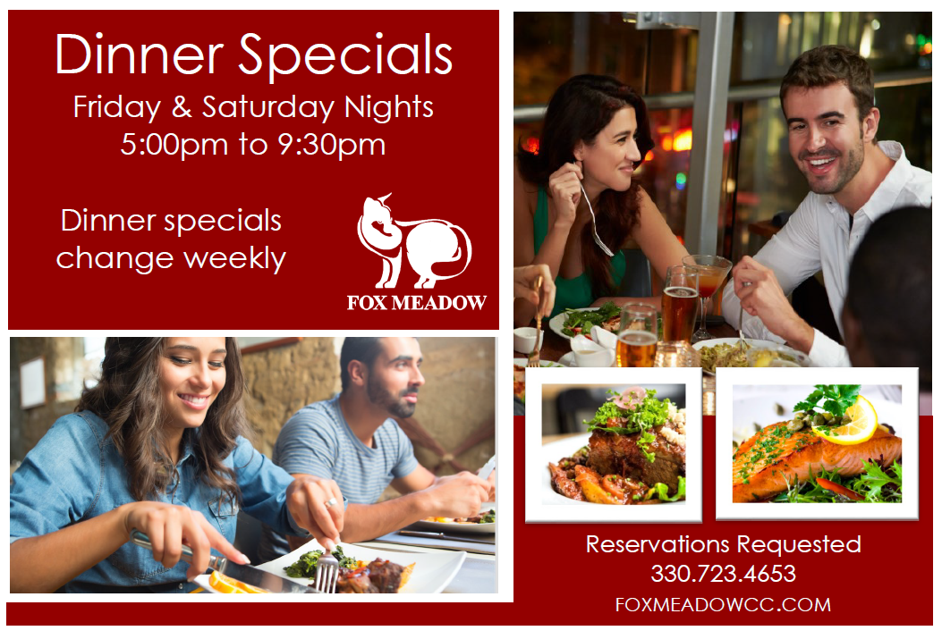 Dinner Specials Fox Meadow Country Club 20170701
