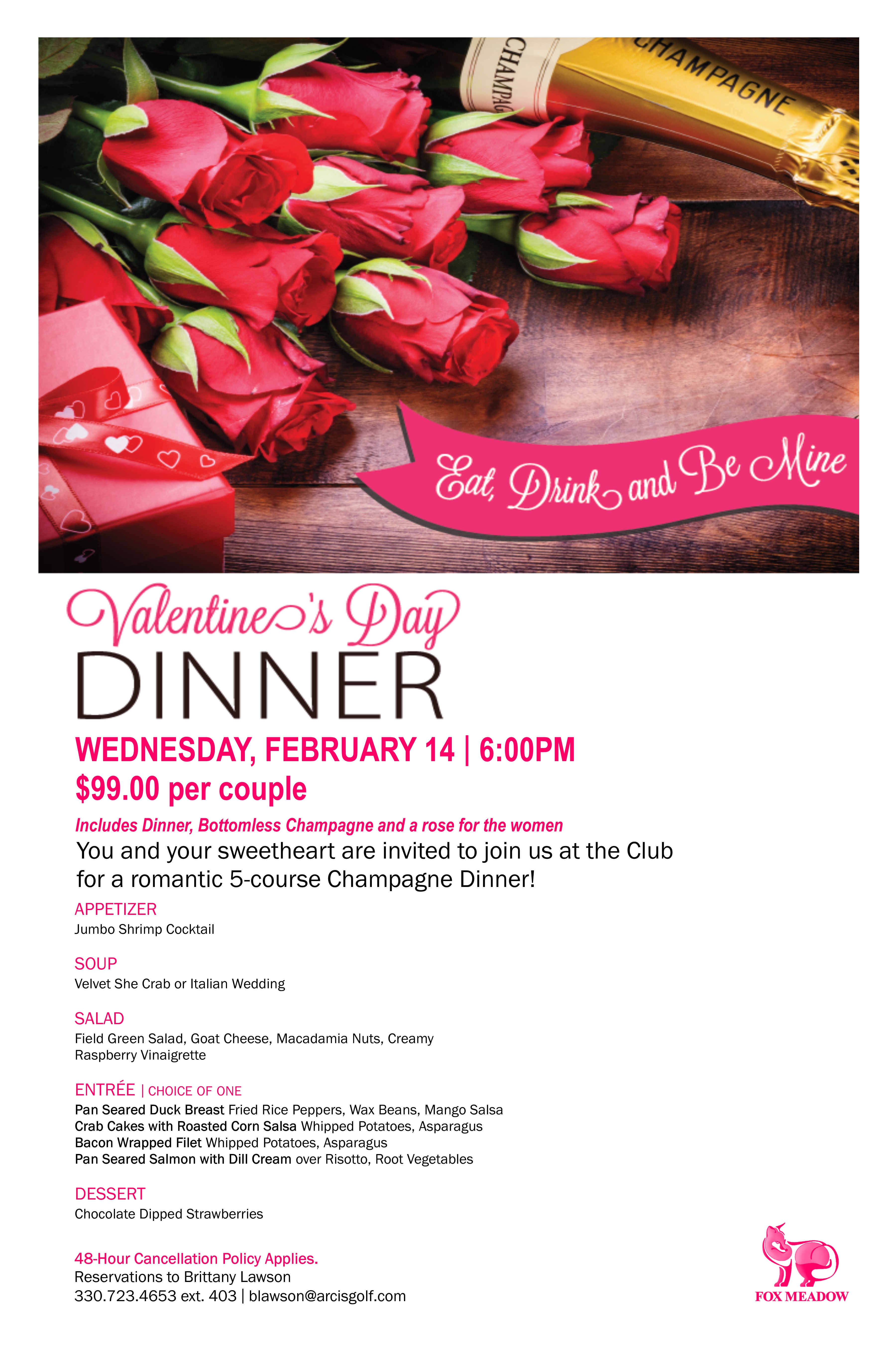 valentines day dinner fox meadow country club 2018 02 14 valentines day menus
